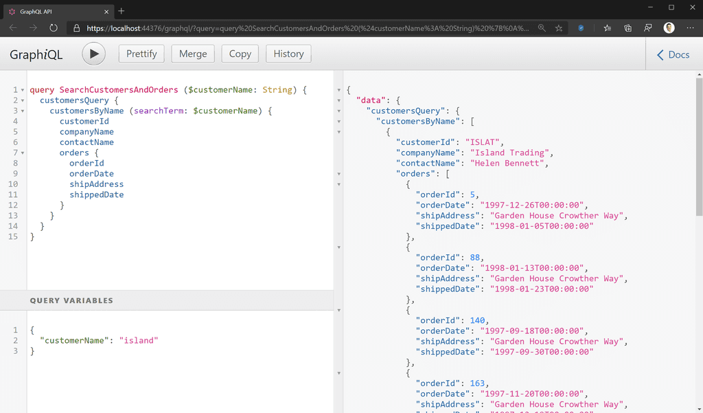 graphql good example shaped query