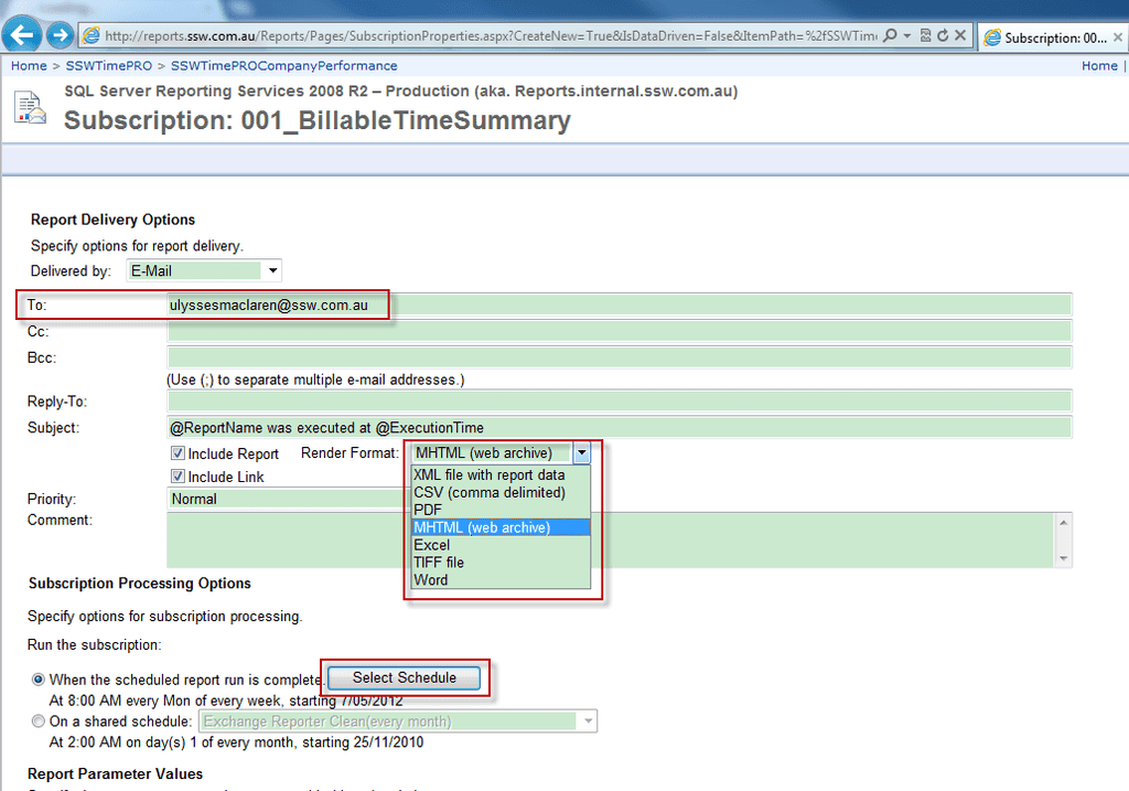 configurating settings