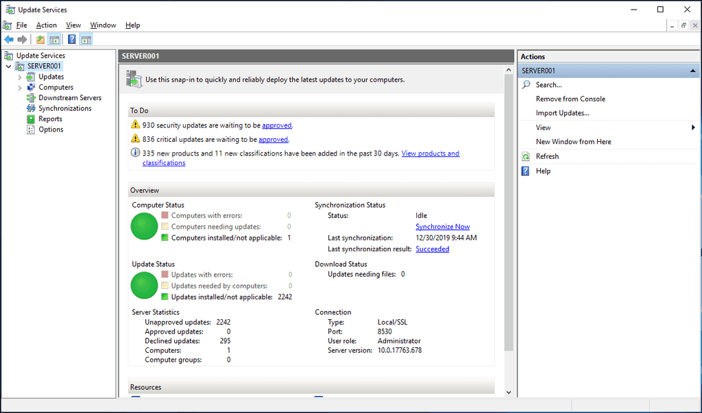 01 wsus console