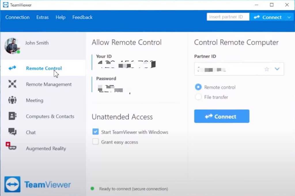 teamviewer interface