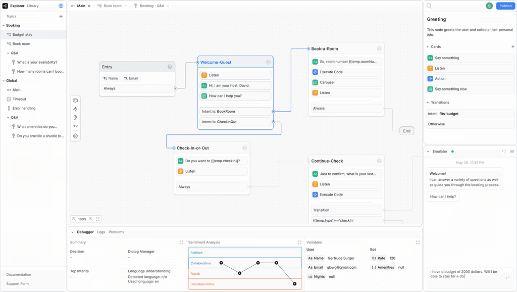 botpress interface