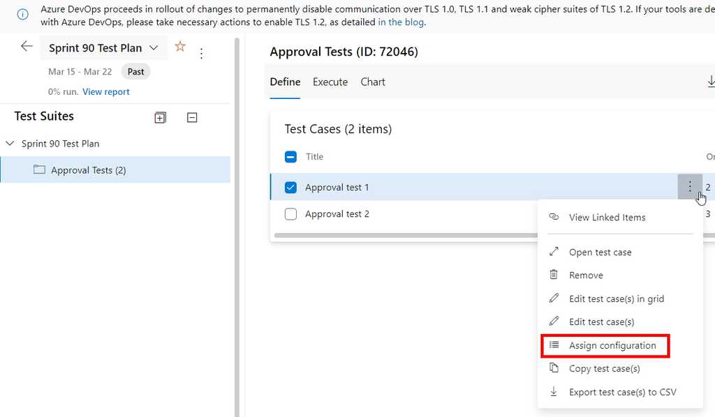 assign configurations