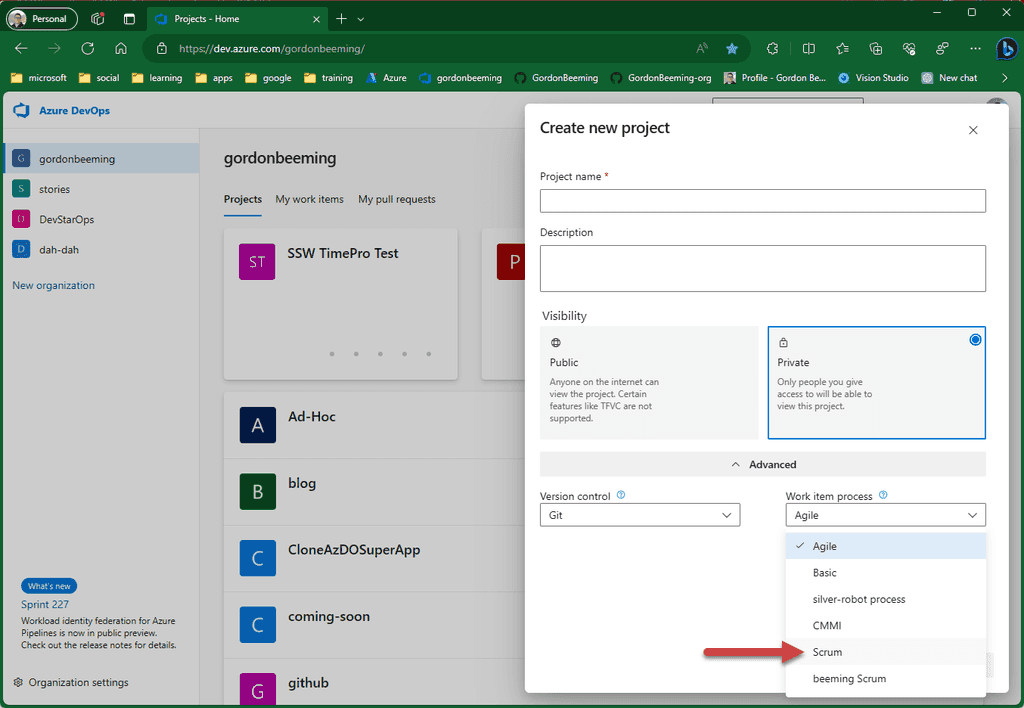 select scrum template