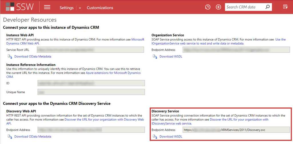 CRM Endpoint Address SkypePOP